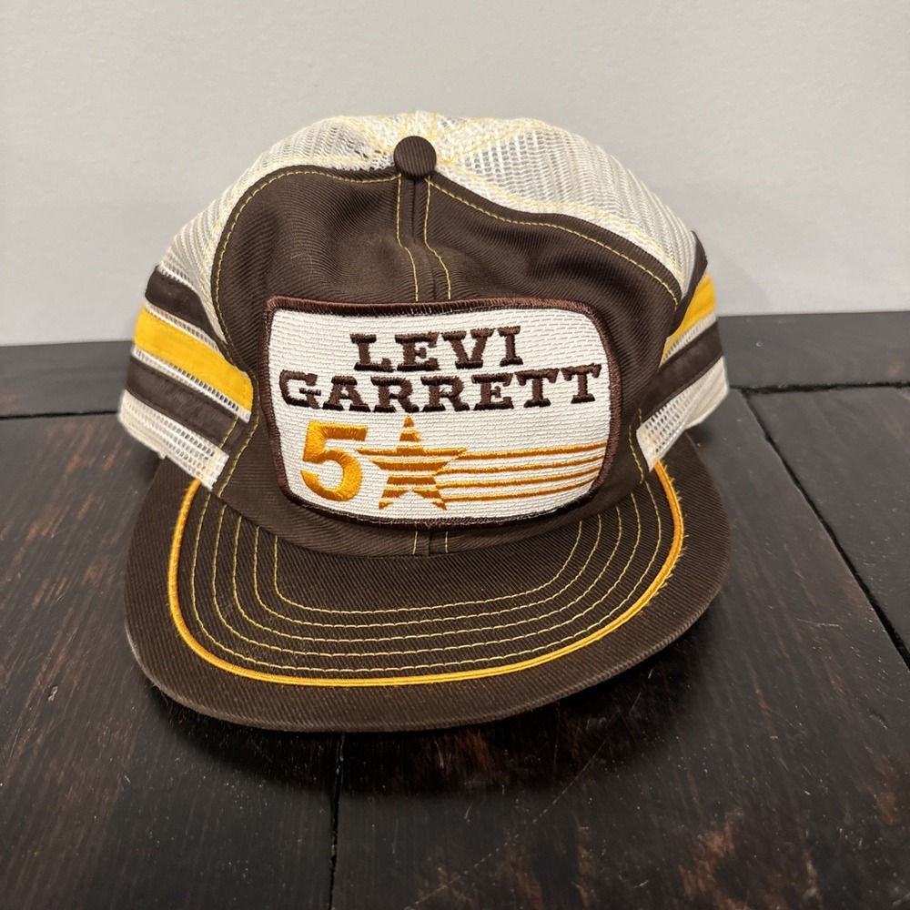 Levi Garrett 5 Star 3 Stripe Meshback Snapback Truckers Patch Hat‎